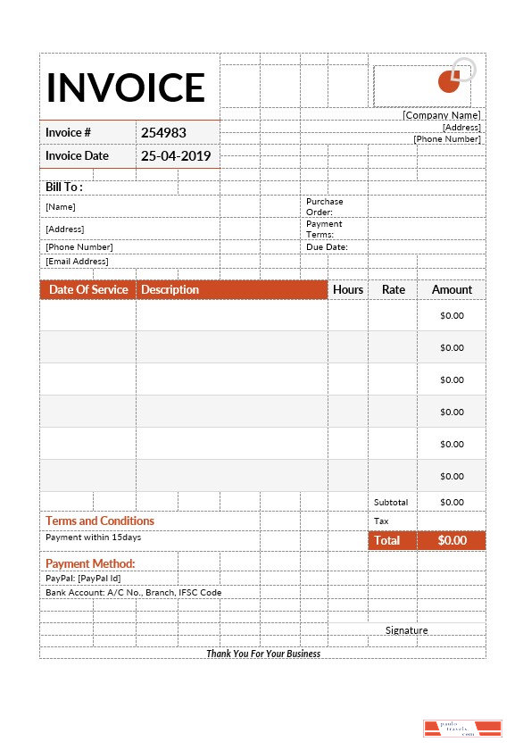Payment Invoice Template PSD template